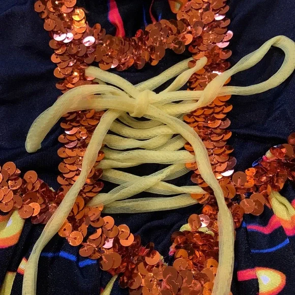 Child’s black leotard dance costume approx Sz 2 with lacing at waist & skirt - Picture 6 of 7